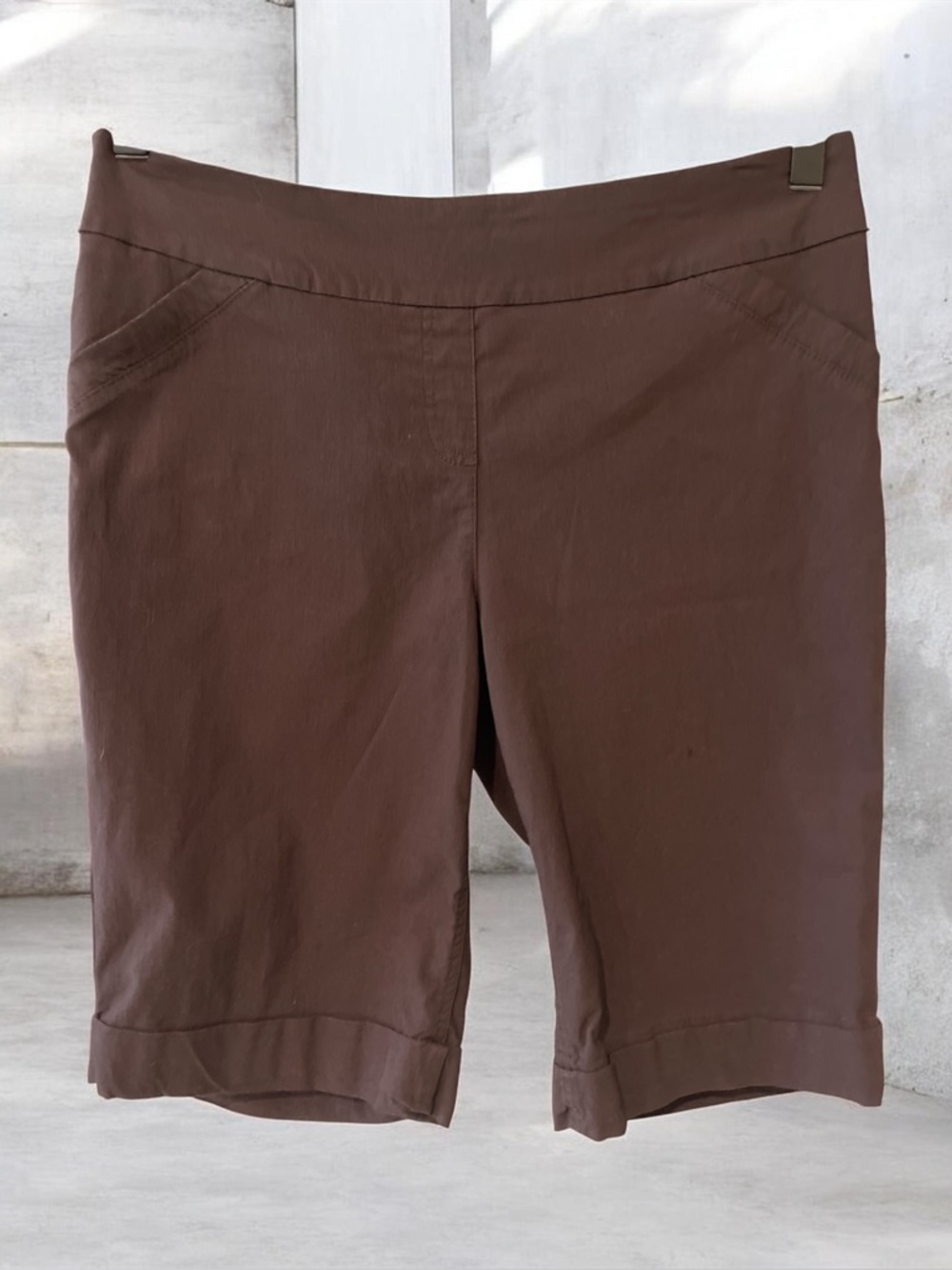 Westbound Brown Bermuda Shorts with Folded Hem